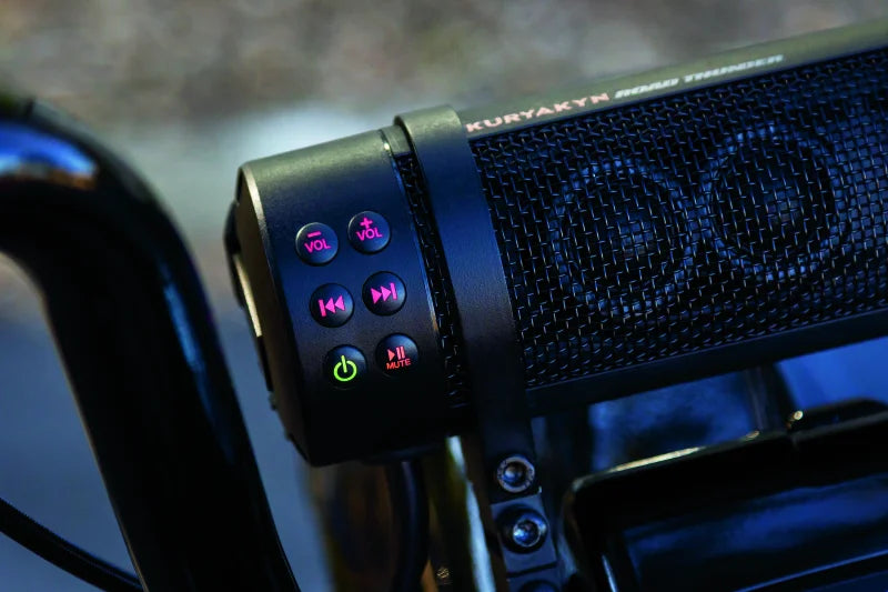 Kuryakyn Road Thunder Plus Sound Bar Satin Black - Side View