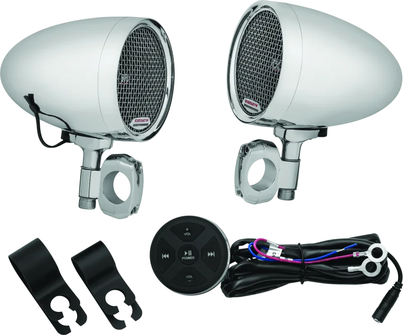 Kuryakyn Road Thunder Speaker Pods Bluetooth Audio Controller Chrome - Main Product View