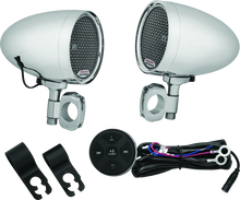 Load image into Gallery viewer, Kuryakyn Road Thunder Speaker Pods Bluetooth Audio Controller Chrome - Main Product View