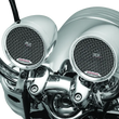 Load image into Gallery viewer, Kuryakyn Road Thunder Speaker Pods Bluetooth Audio Controller Chrome - Side View