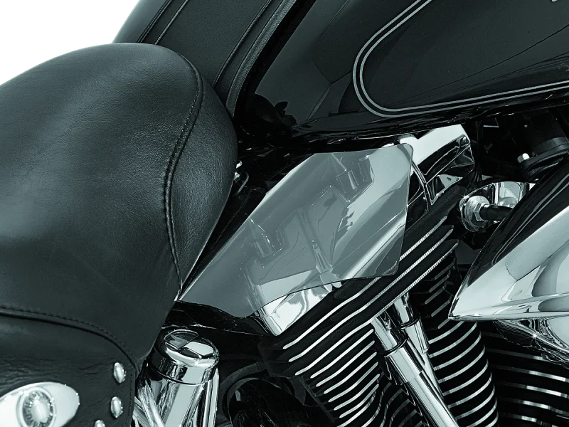 Kuryakyn Saddle Shields Heat Deflectors 00-17 Softail Smoke - Side View