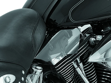 Load image into Gallery viewer, Kuryakyn Saddle Shields Heat Deflectors 00-17 Softail Smoke - Side View