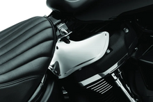Load image into Gallery viewer, Kuryakyn Saddle Shields Heat Deflectors 18-Up Softail Models Smoke - Side View