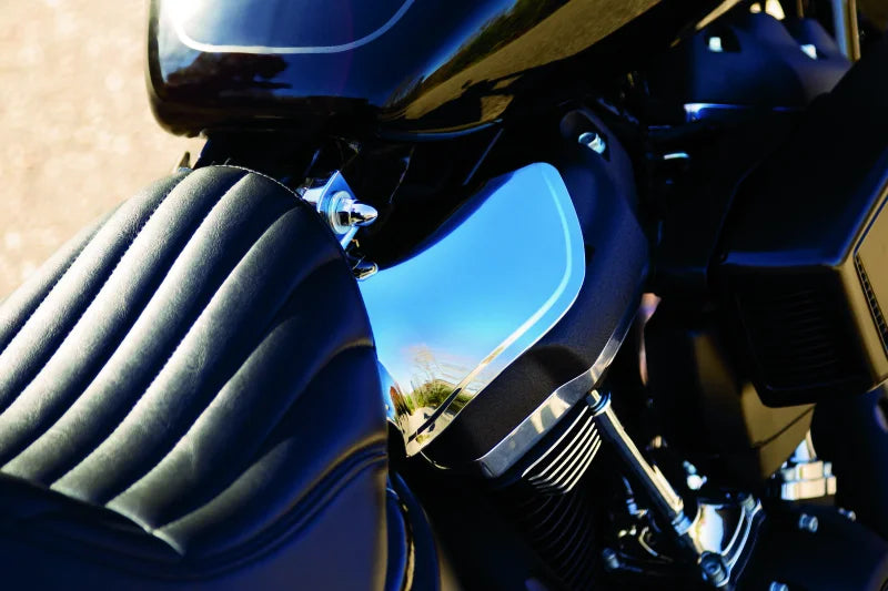 Kuryakyn Saddle Shields Heat Deflectors 18-Up Softail Models Smoke - Detail View