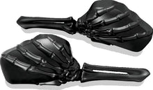 Load image into Gallery viewer, Kuryakyn Skeleton Hand Mirrors Black/Black - Main Product View