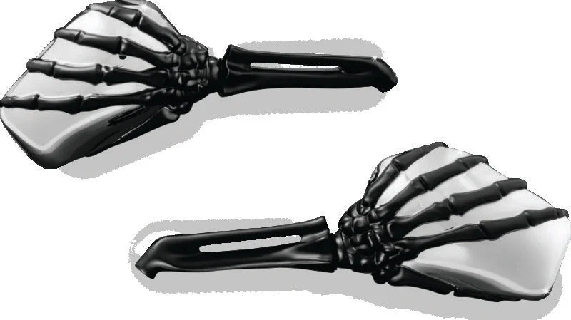 Kuryakyn Skeleton Hand Mirrors Black/Chrome - Main Product View