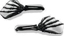 Load image into Gallery viewer, Kuryakyn Skeleton Hand Mirrors Black/Chrome - Main Product View