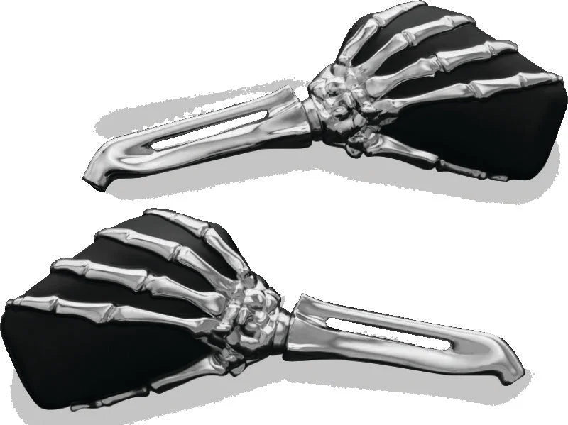 Kuryakyn Skeleton Hand Mirrors Chrome/Black - Main Product View