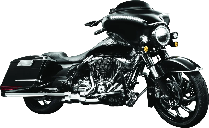 Kuryakyn Smooth Windshield Trim 96-13 Touring Gloss Black - Side View