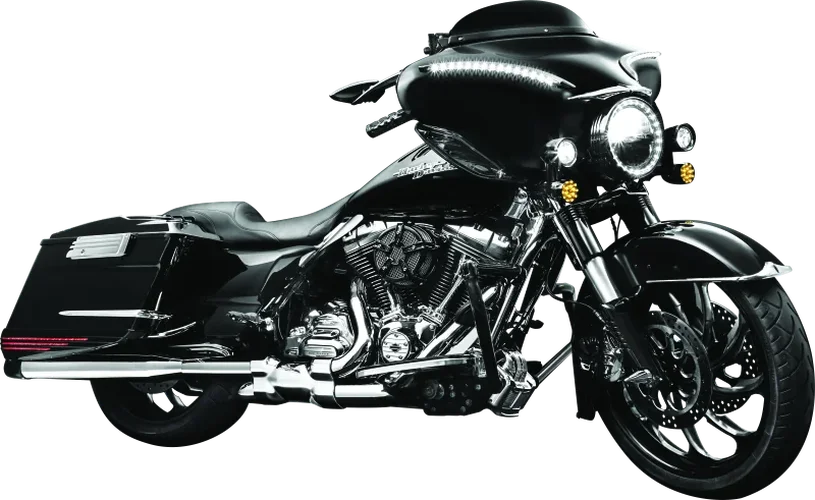 Kuryakyn Smooth Windshield Trim 96-13 Touring Gloss Black - Side View