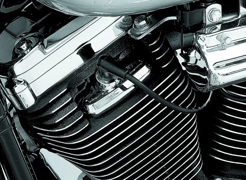 Kuryakyn Spark Plug & Head Bolt Covers Evolution Motors & 86-03 XL Models - Side View