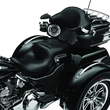 Load image into Gallery viewer, Kuryakyn Stealth Passenger Armrests 97-13 Touring Models Chrome - Side View