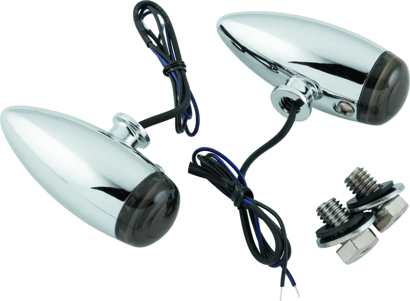 Kuryakyn Super Bright LED Mini Bullet Lights Amber Chrome