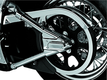 Load image into Gallery viewer, Kuryakyn Swingarm Cover Kit - Unlighted 00-07 Softail Models Chrome - Side View