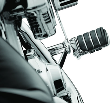 Load image into Gallery viewer, Kuryakyn Switchblade Pegs With Male Mount Adapter Chrome - Back View