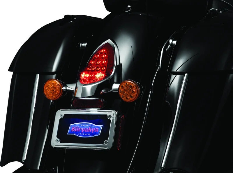 Kuryakyn Tail Light Top Trim Indian Models Chrome - Side View