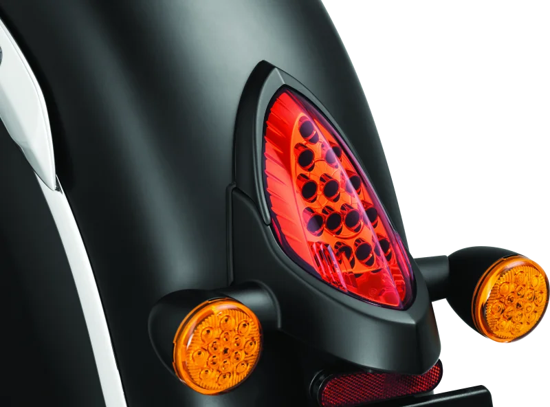 Kuryakyn Tail Light Top Trim Satin Black - Side View
