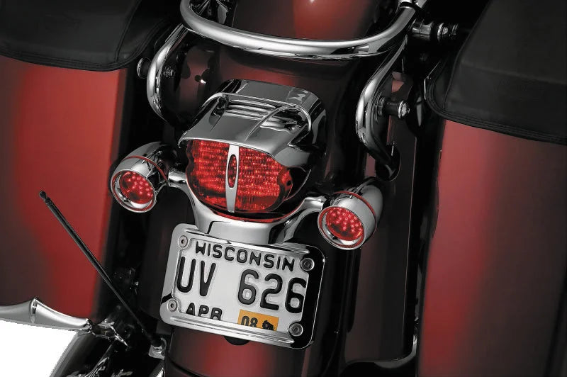 Kuryakyn Taillight Visor Without Slots Chrome - Side View