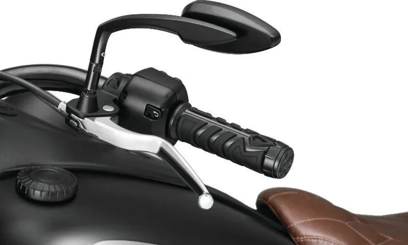 Kuryakyn Teardrop Mirrors Satin Black - Side View