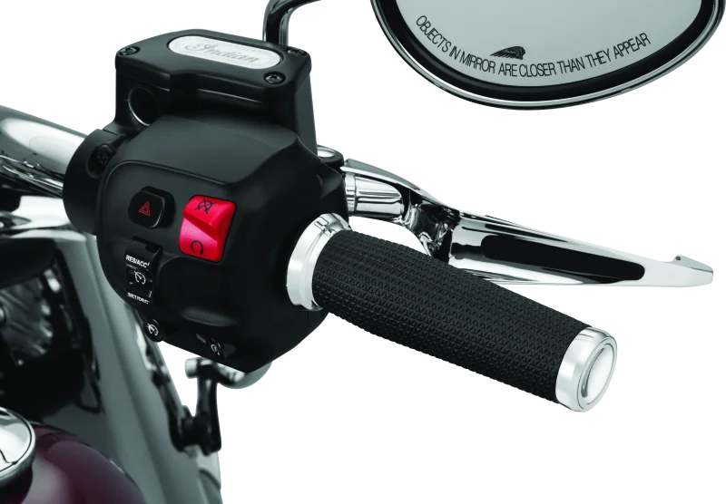Kuryakyn Thresher Grips 14-17 Indian Models Chrome - Side View