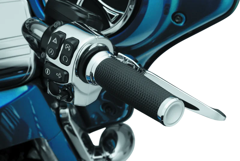 Kuryakyn Thresher Grips Throttle-By-Wire Chrome - Side View