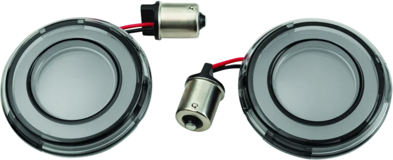 Kuryakyn Tracer L.E.D. Front Turn Signal Insert, Red Light, Smoke Lens 1156 - Main Product View