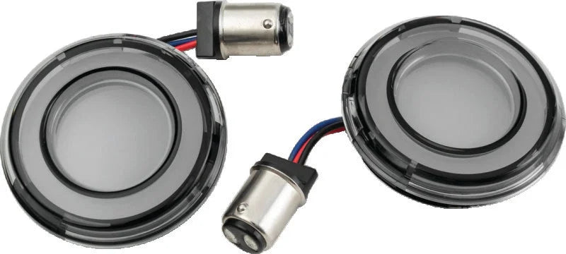 Kuryakyn Tracer L.E.D. Front Turn Signal Insert, White/Amber Light, Smoke Lens 1157 - Main Product View