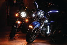 Load image into Gallery viewer, Kuryakyn Tracer L.E.D. Front Turn Signal Insert, White/Amber Light, Smoke Lens 1157 - Side View