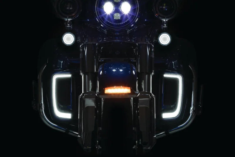 Kuryakyn Tracer L.E.D. Front Turn Signal Insert, White/Amber Light, Smoke Lens 1157 - Additional View 6