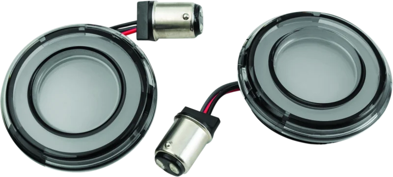 Kuryakyn Tracer L.E.D. Turn Signal Inserts Red/Red Smoke Lens Rear - Main Product View