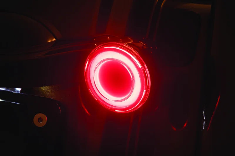 Kuryakyn Tracer L.E.D. Turn Signal Inserts Red/Red Smoke Lens Rear - Back View