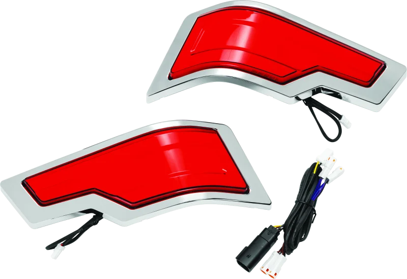 Kuryakyn Tracer Tour Pak Rear Lights Chrome Red Lens - Main Product View