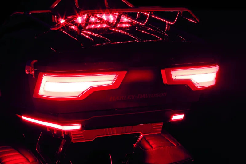 Kuryakyn Tracer Tour Pak Rear Lights Chrome Red Lens - Side View