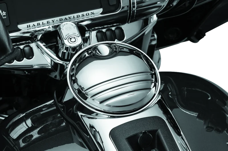Kuryakyn Tri-Line Fuel Door Chrome - Detail View