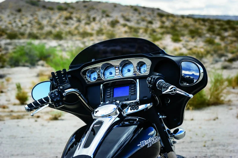 Kuryakyn Tri-Line Gauge Trim 14-Up Touring Models Chrome - Back View