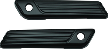 Load image into Gallery viewer, Kuryakyn Tri-Line Saddlebag Hinge Covers Gloss Black - Main Product View
