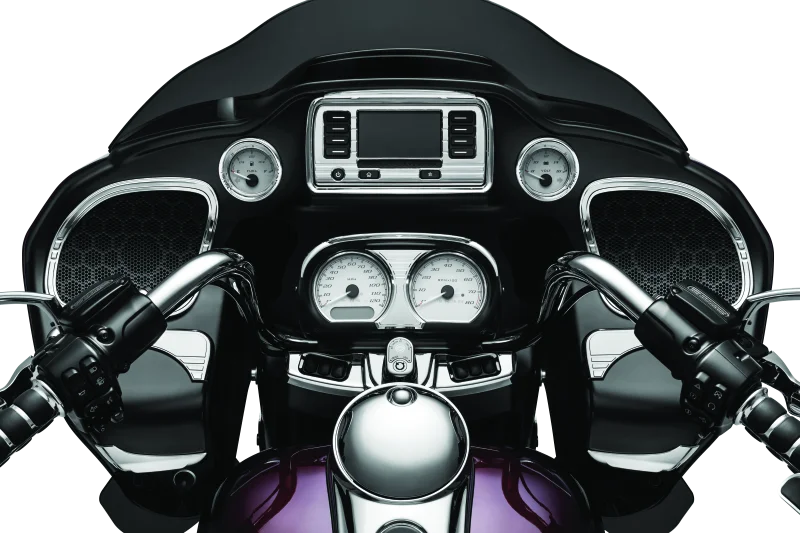 Kuryakyn Tri-Line Speaker Accents For Road Glide Chrome - Side View