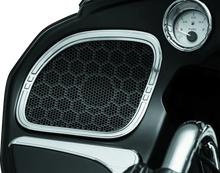 Load image into Gallery viewer, Kuryakyn Tri-Line Speaker Accents For Road Glide Chrome - Installation View