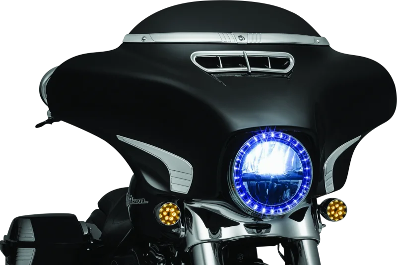 Kuryakyn Tri-Line Windshield Trim Chrome - Back View