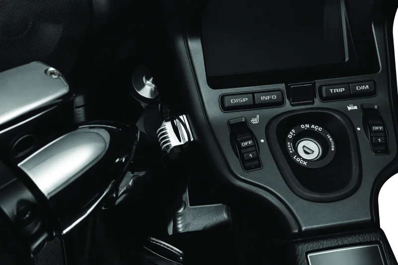 Kuryakyn USB Power Port Universal Charger Chrome - Installation View