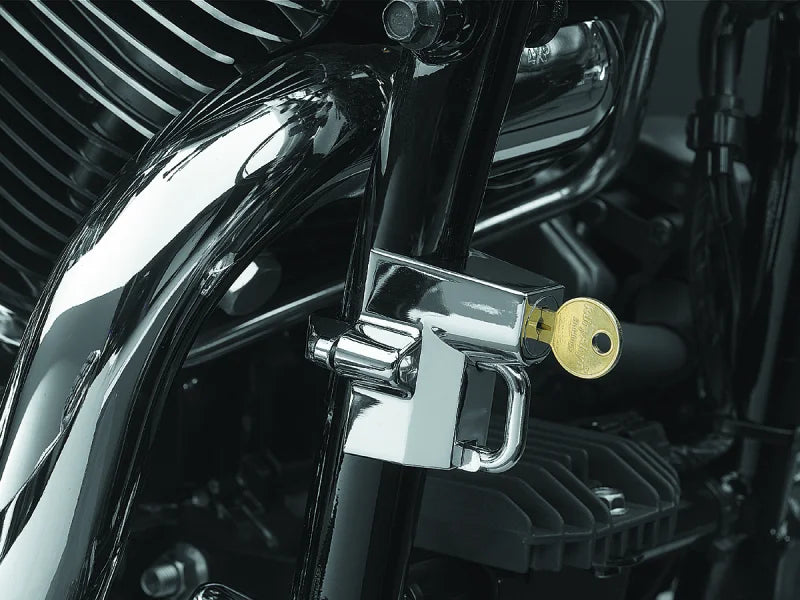 Kuryakyn Universal Helmet Lock 1-1/4in-1-1/2in Mount Chrome