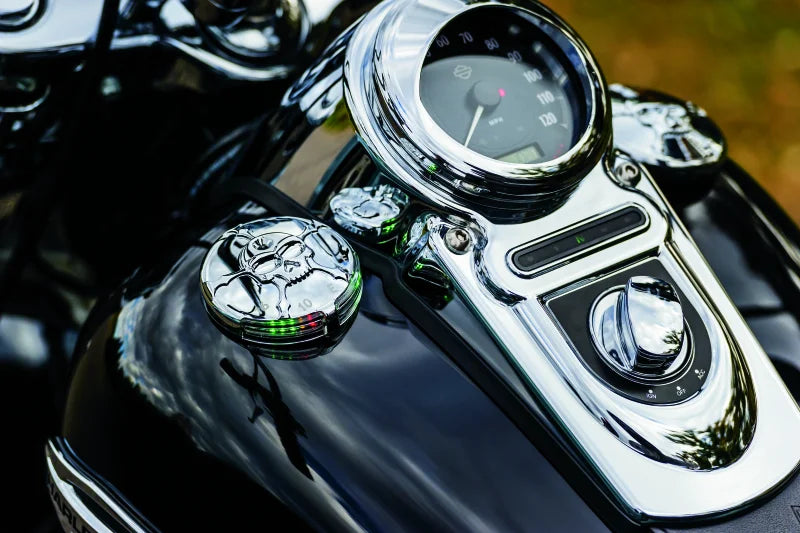 Kuryakyn Zombie Fuel & Battery Gauge Chrome - Side View