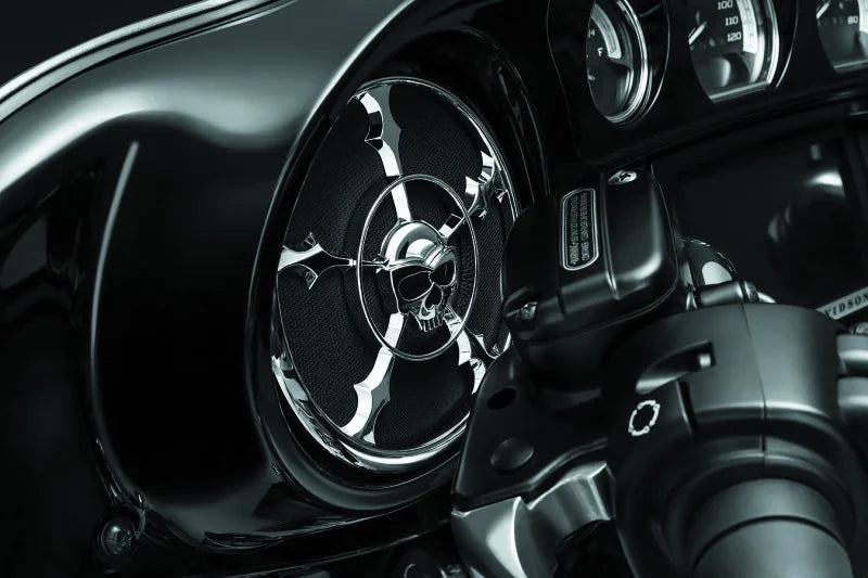 Kuryakyn Zombie Speaker Grill 14-Up Touring Chrome - Side View