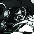Load image into Gallery viewer, Kuryakyn Zombie Speaker Grills Chrome - Side View