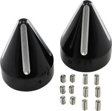 Load image into Gallery viewer, LA Choppers Axle Caps - Black Cut - Spike LA-7813-00B - Main Product View