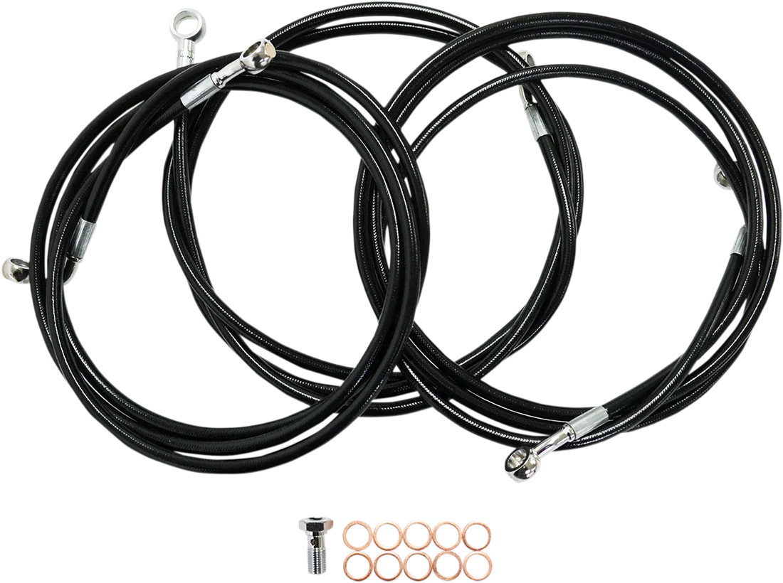 LA Choppers Brake Line - 15" - 17" Ape Hanger Handlebars - Black LA-8153B16B - Side View