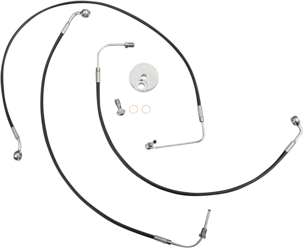 LA Choppers Brake Line - Mini Ape Hanger Handlebars - Black LA-8154B08B - Main Product View