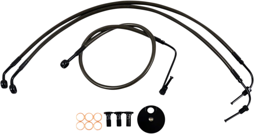 LA Choppers Brake Lines - 15" - 17" Ape Hanger Handlebars - Midnight LA-8154B16M - Main Product View