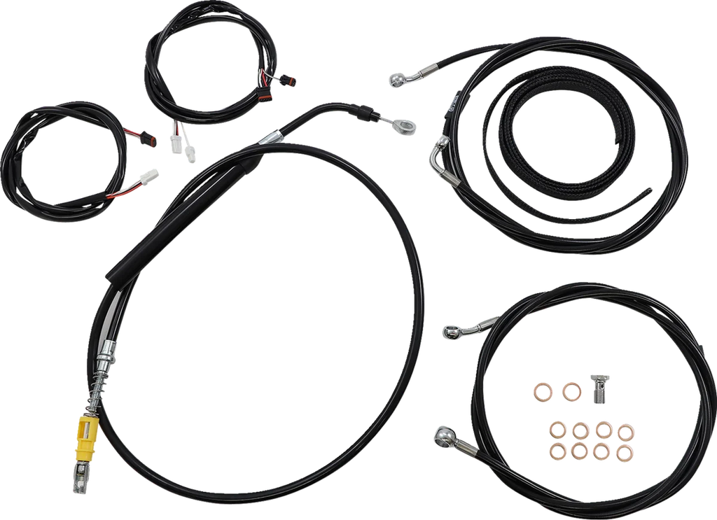 LA Choppers Cable Kit - 12" - 14" Handlebars - ABS - Black LA-8056KT3-13B - Main Product View