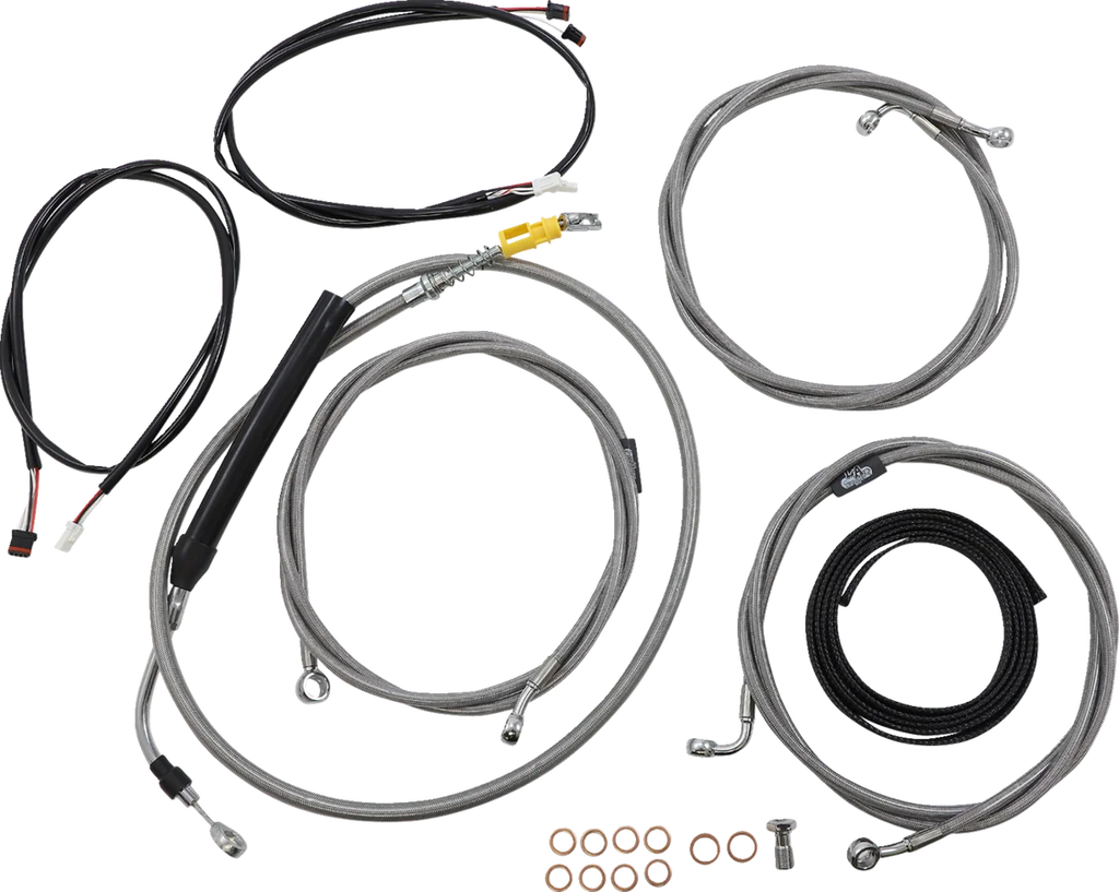 LA Choppers Cable Kit - 12" - 14" Handlebars - ABS - Stainless LA-8056KT3-13 - Main Product View